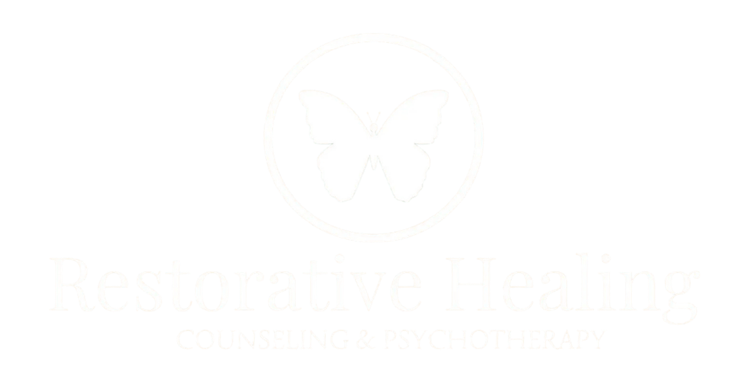 Restorative Healing Counseling and Psychotherapy logo with butterfly symbol